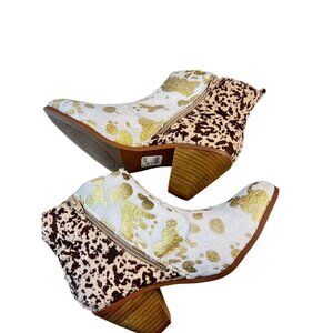 Cato Comfort Faux Animal Hair Pointed Western Style Ankle Boots New 7